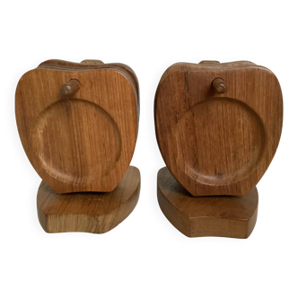 Ten Scandinavian teak wood coasters