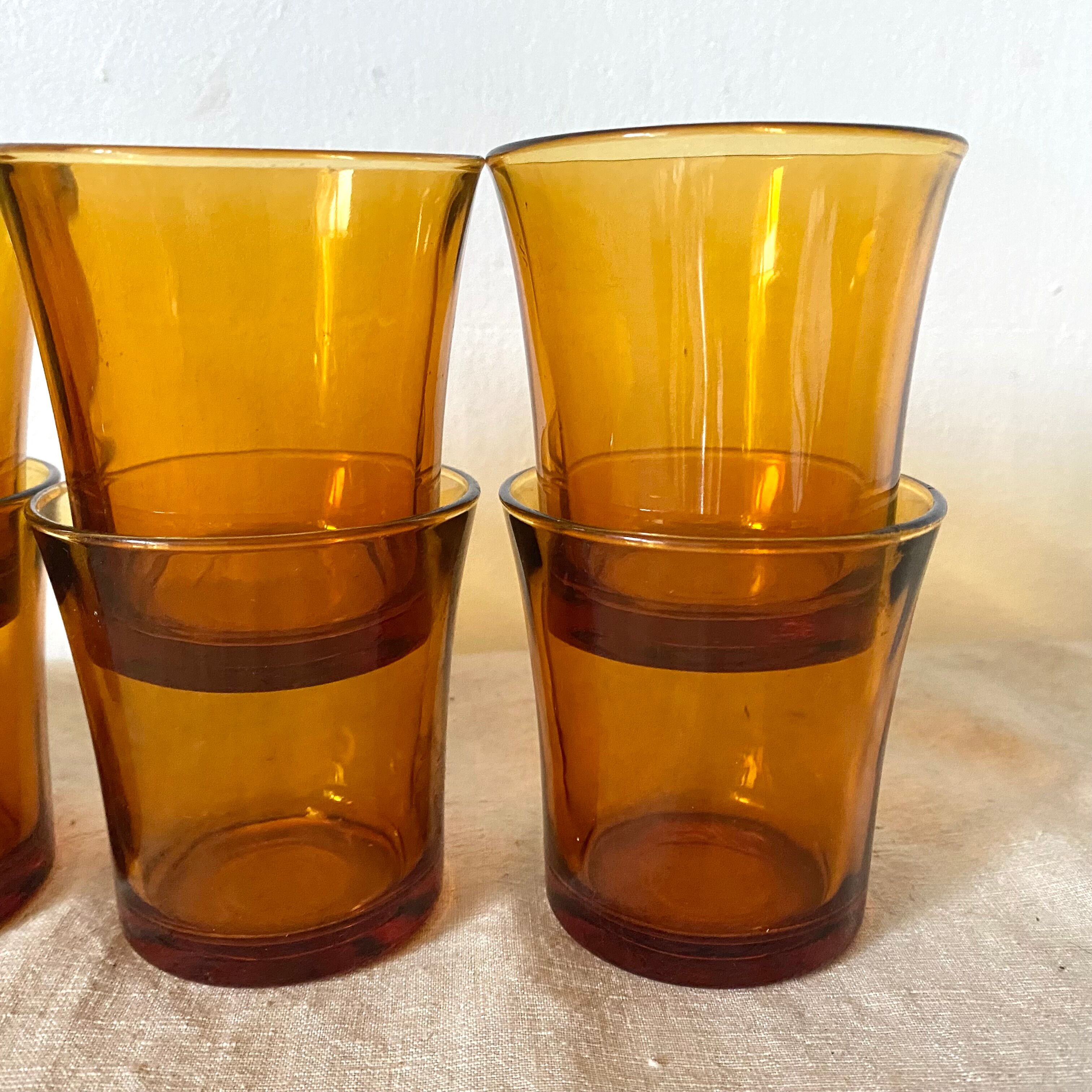 Vintage amber glasses Duralex
