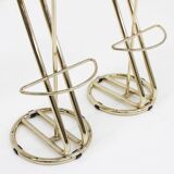 Tabourets de bar italiens vintage en laiton, lot de 2