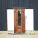 Vintage wardrobe, 1-door wooden wardrobe with beveled mirror, hanging wardrobe