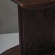 Sculptural African stool in hardwood, curved seat and architectural base, 1970s.