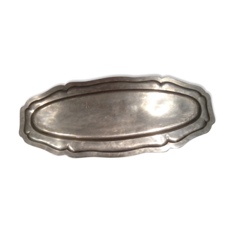 Flat oval pewter