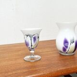 Vintage German glass vase and cup by Hans Jürgen Richartz for the Richartz art collection, set of 2.