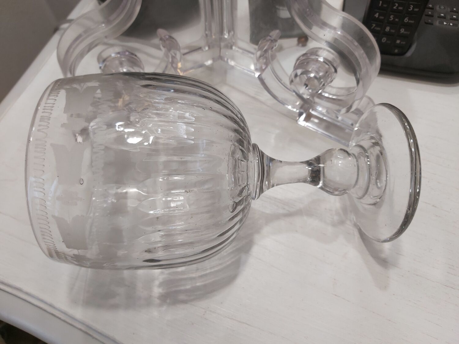 Wedding glass, blown glass from the 19th century.