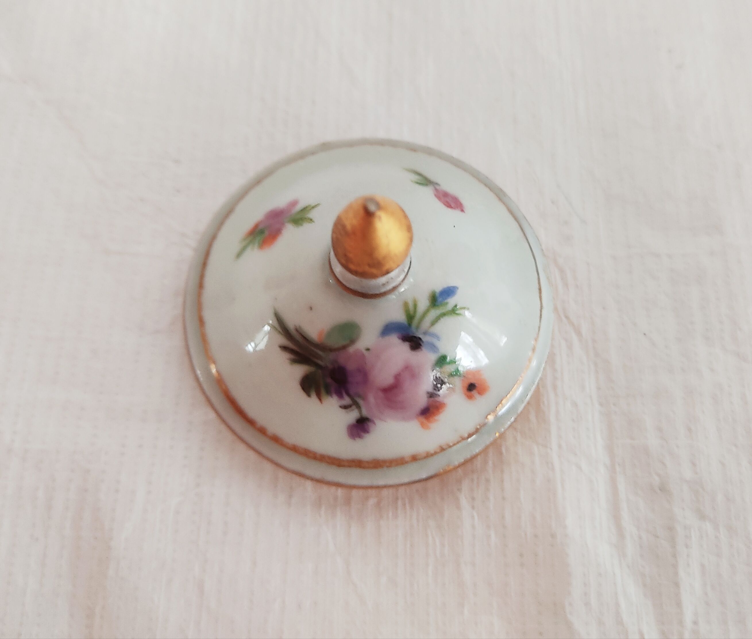 Small flower porcelain teapot, late 19th