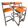 Vintage orange and chrome bar stool