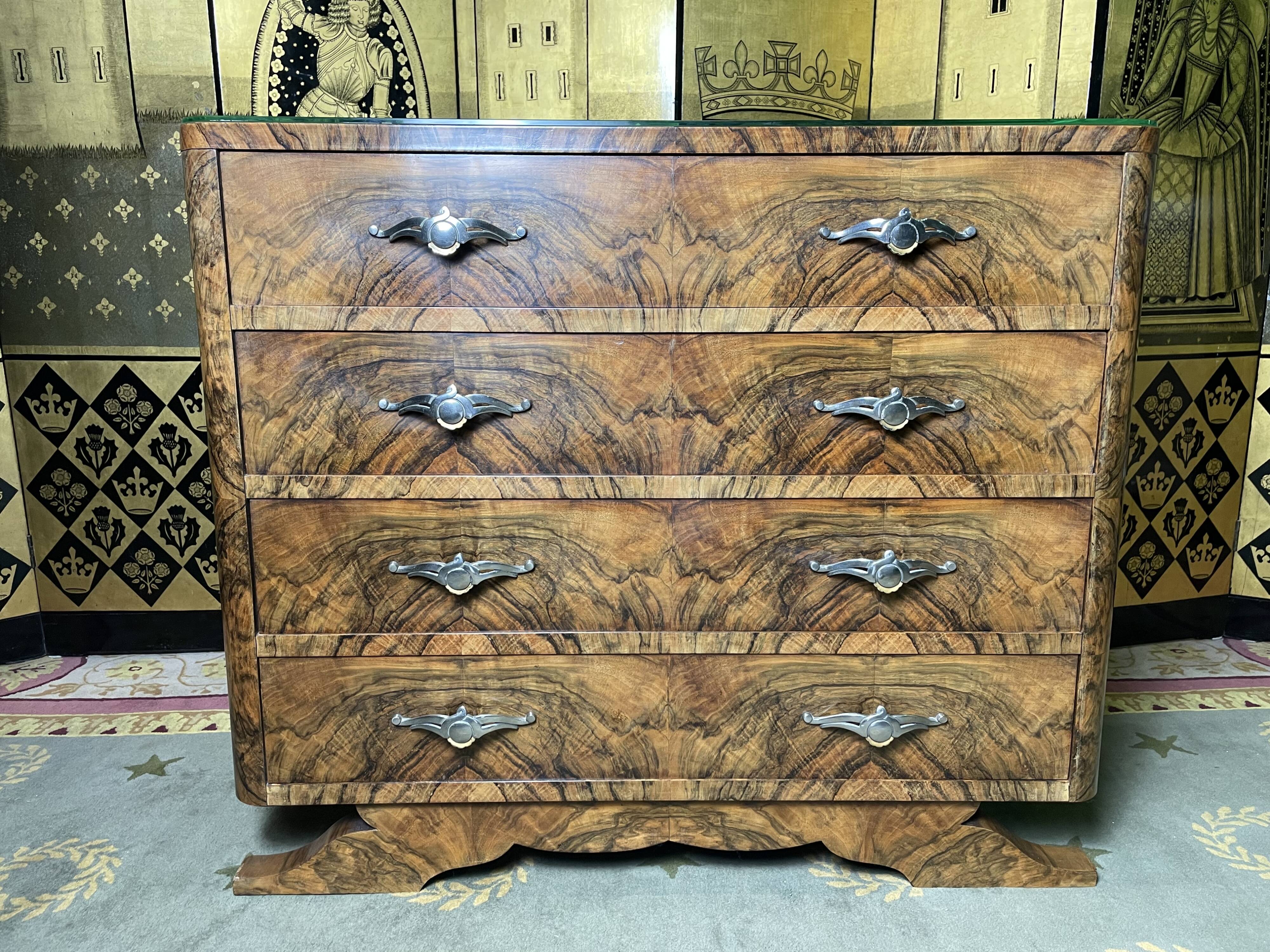 Art deco period chest of drawers