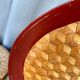 Ancient Asian tray in wicker and wood