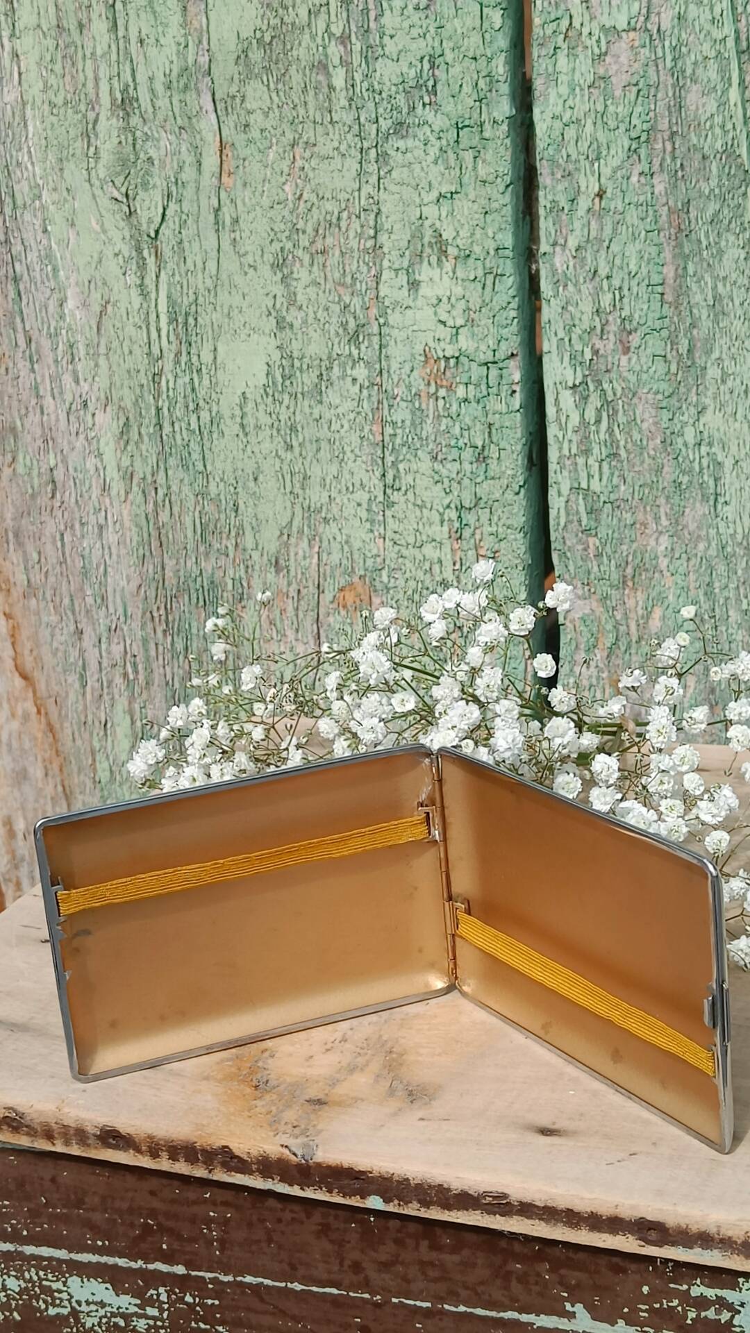 Vintage silver-plated cigarette case – 1950s/60s