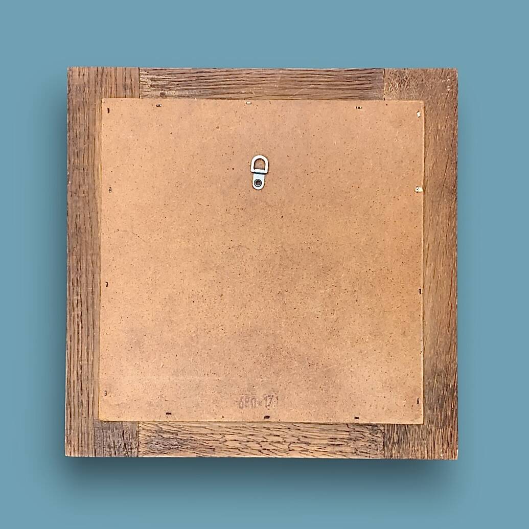 Antique square wall mirror in solid wood