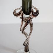 Vintage brown mid-century artistic vase, Murano glass, Europe, 1970s.