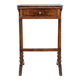 Petite table travailleuse ancienne en loupe d’orme – bois massif – tiroir