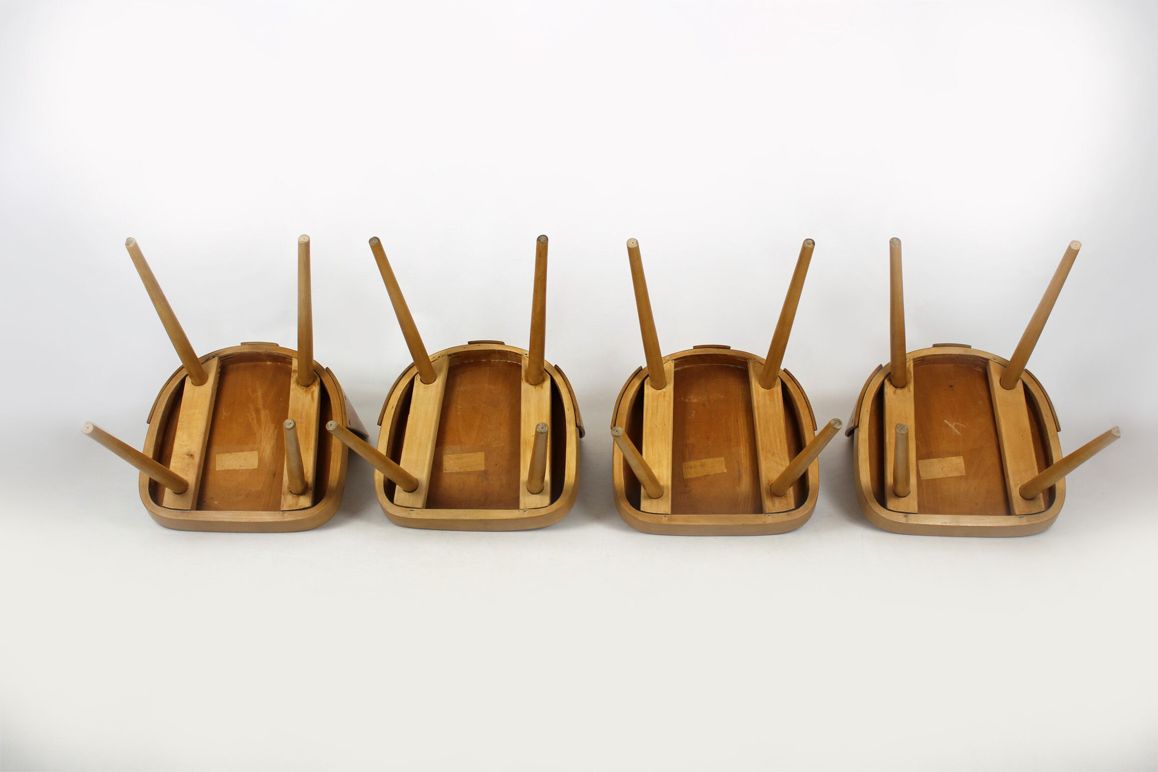 Wooden chairs by oswald haerdtl for ton (thonet), 1960s, set of 4