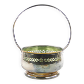 Art Nouveau sugar bowl, silver-plated brass, Hungary, 1930s