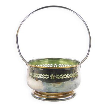 Art Nouveau sugar bowl, silver-plated brass, Hungary, 1930s