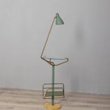 Vintage 1950s coffee table with lamp and magazine rack Italian design