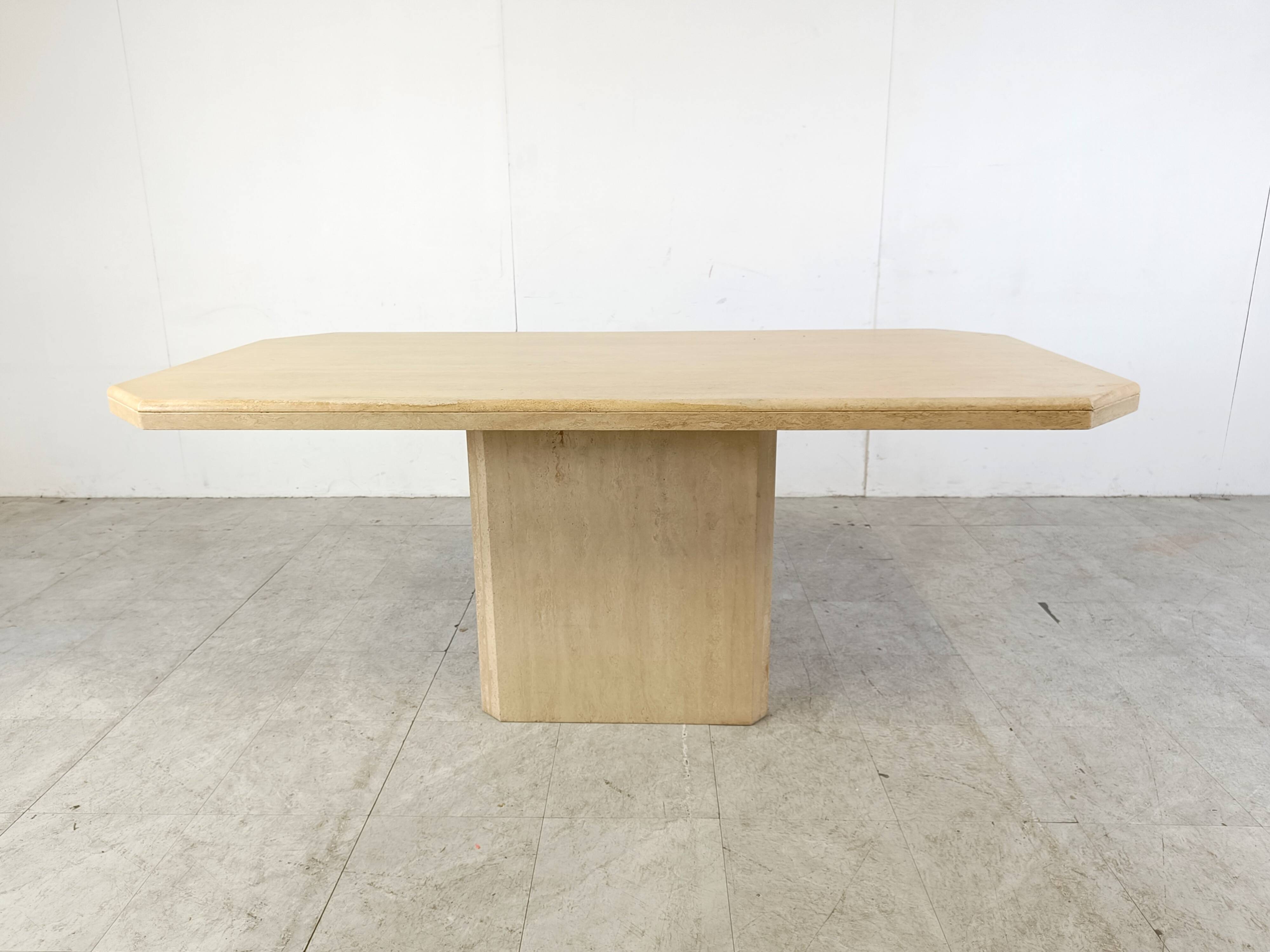 Vintage travertine dining table, 1970s