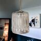 Minimalist simple glass hanging lamp USSR 1970s