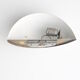 Vintage wall lamp - Half-moon - Golden metal mirror - 1970