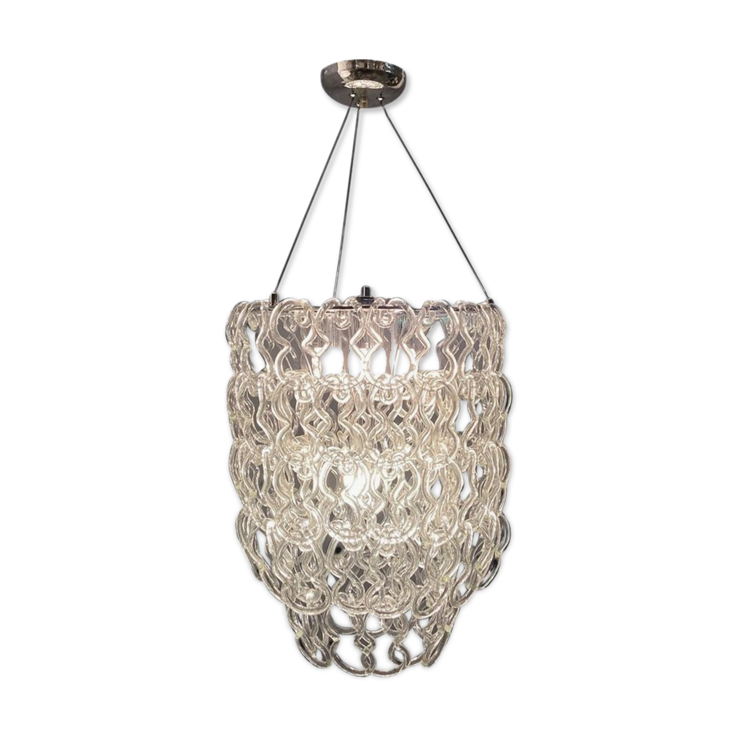 Murano glass chandelier by Angelo Mangiarotti Vistosi production