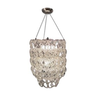 Murano glass chandelier by Angelo Mangiarotti Vistosi production