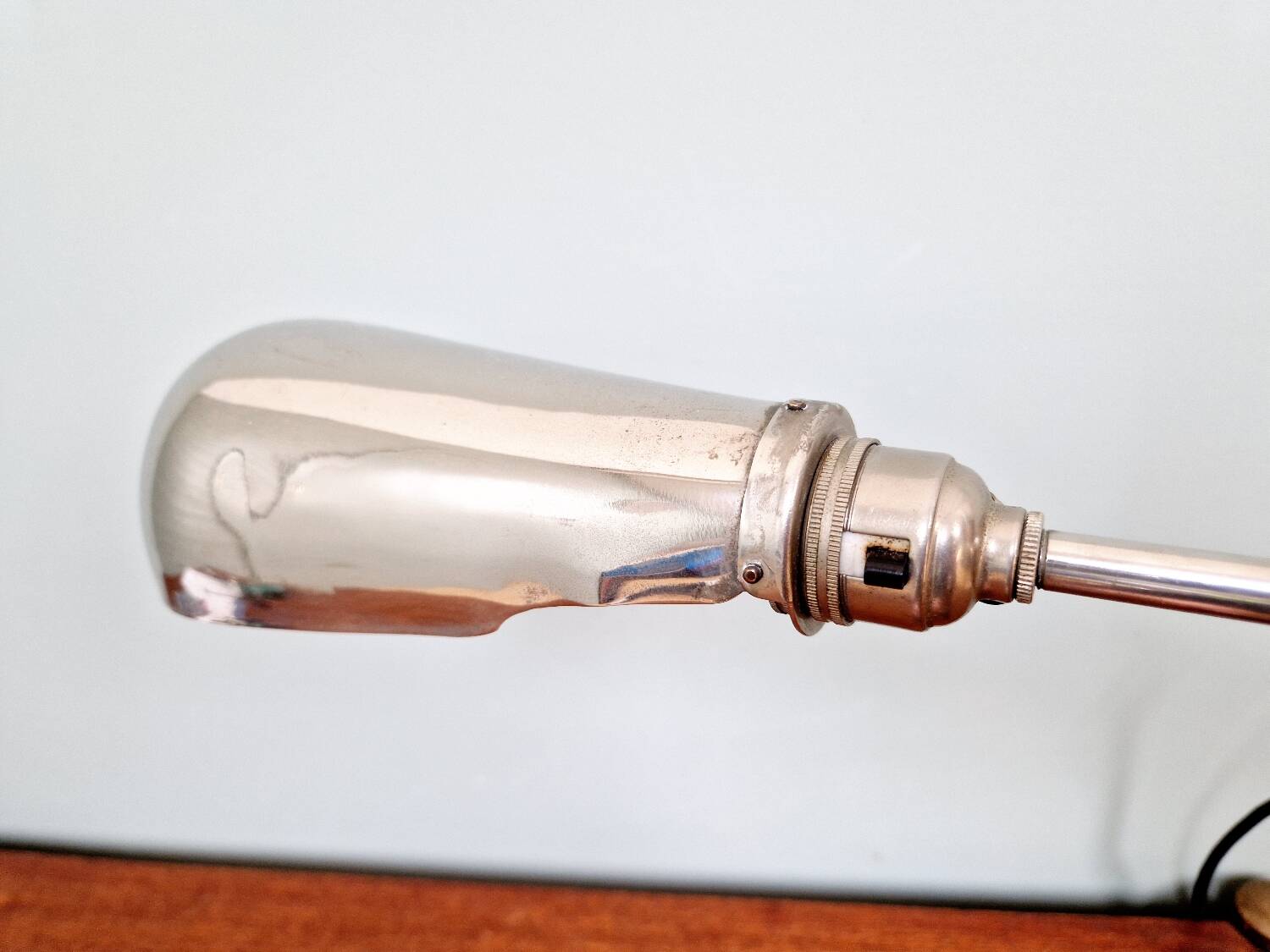 Lampe de travail en métal chromé et fonte, C.F Palmer & Co, London, 1920