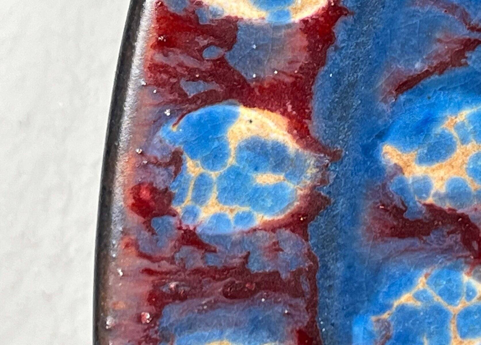 Large Mid-Century Modern German Studio Pottery Decorative Wall Plate by Eva Fritz-Lindner for Karlsruher Majolika, 1960s