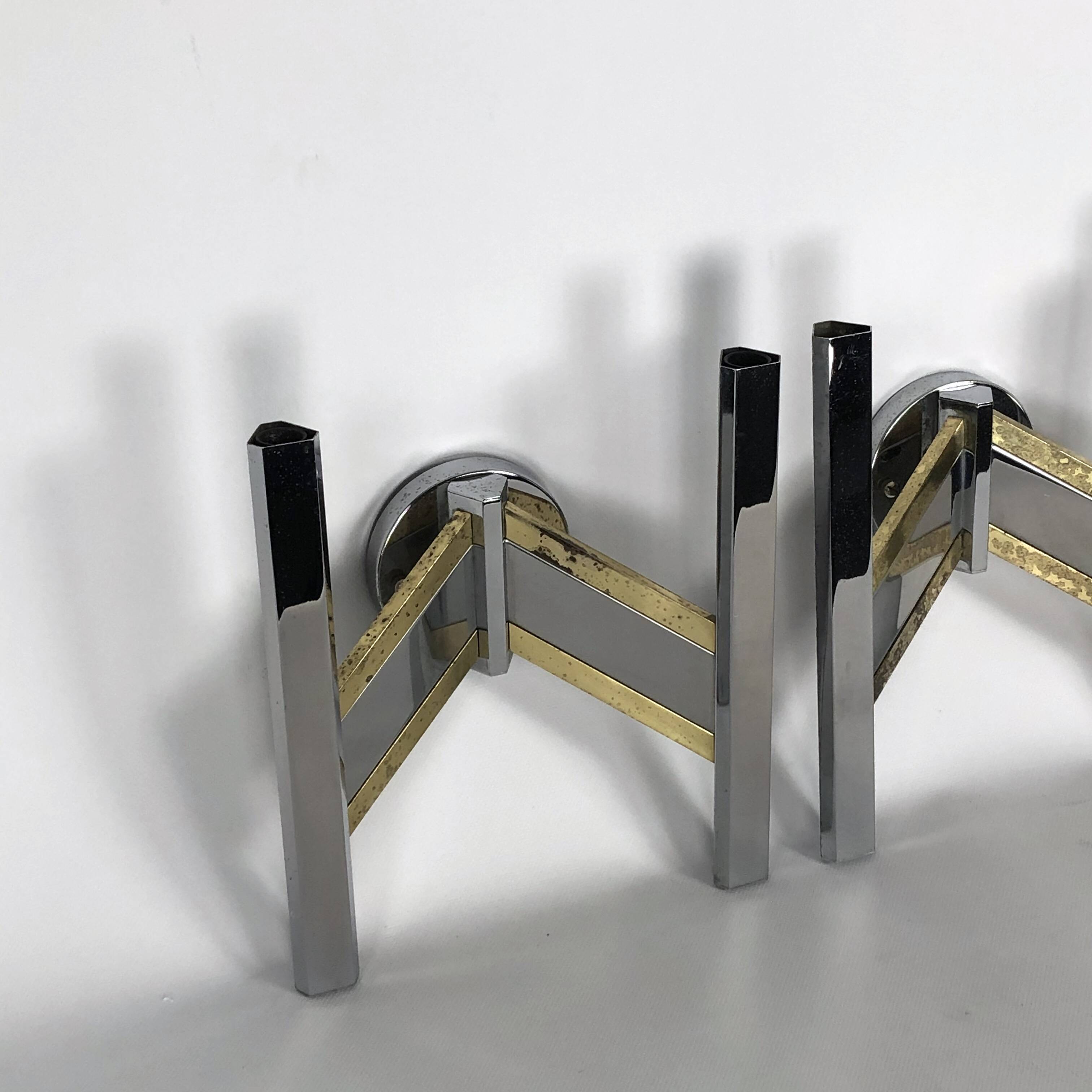 Pair of brass and chrome sconces from Sciolari 70
