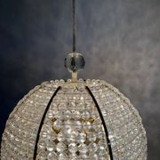 Brass & acrylic ball hanging lamp pendant by Emil Stejnar, 1950s
