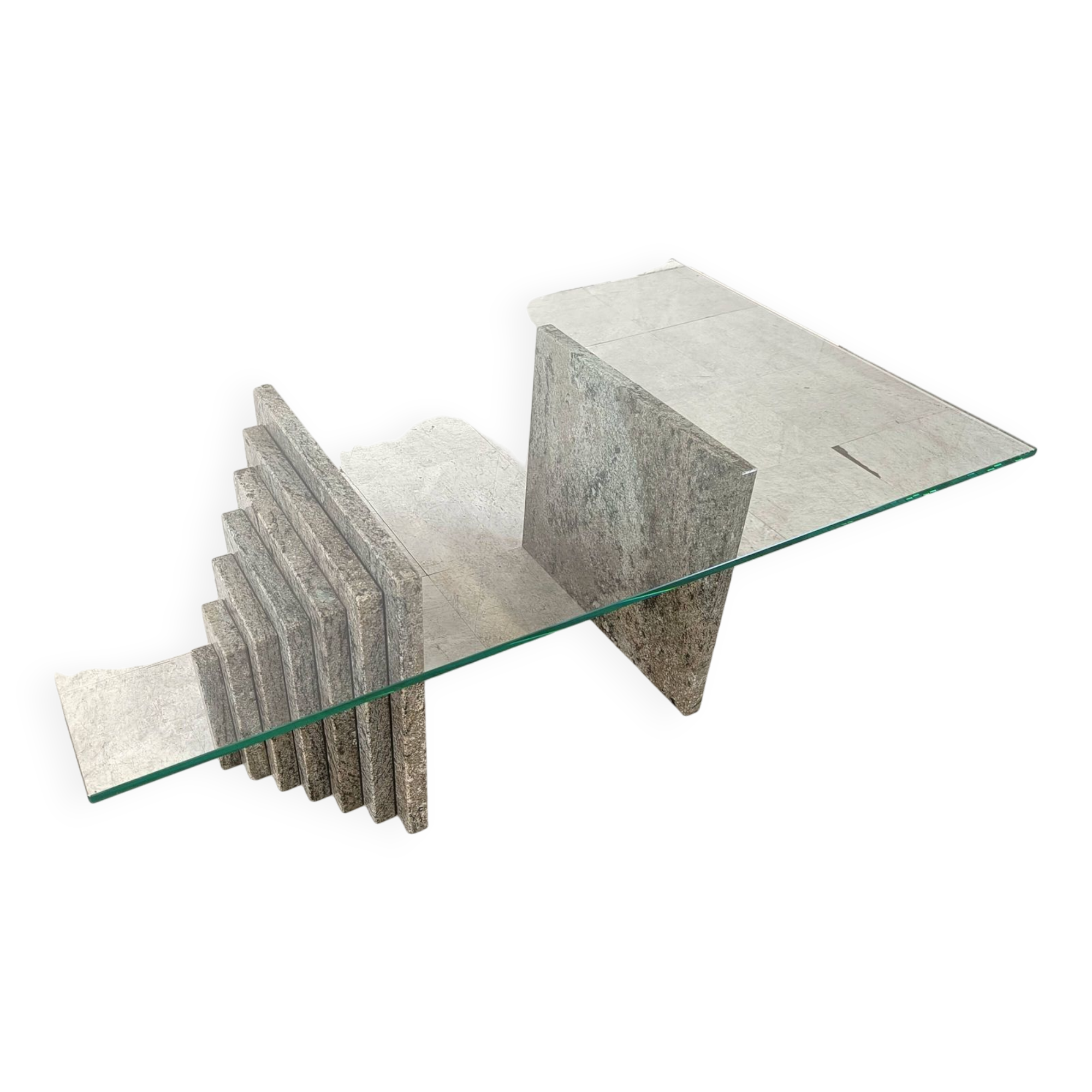 Vintage granite coffee table, 1980s