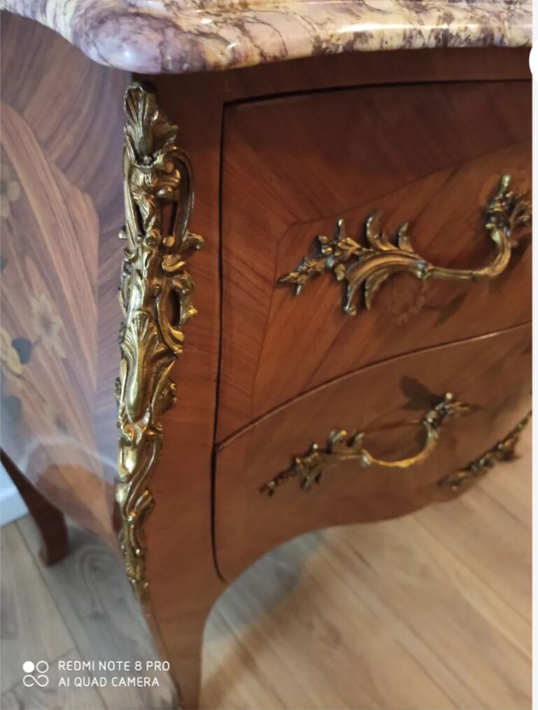 Louis XV style marquetry chest of drawers