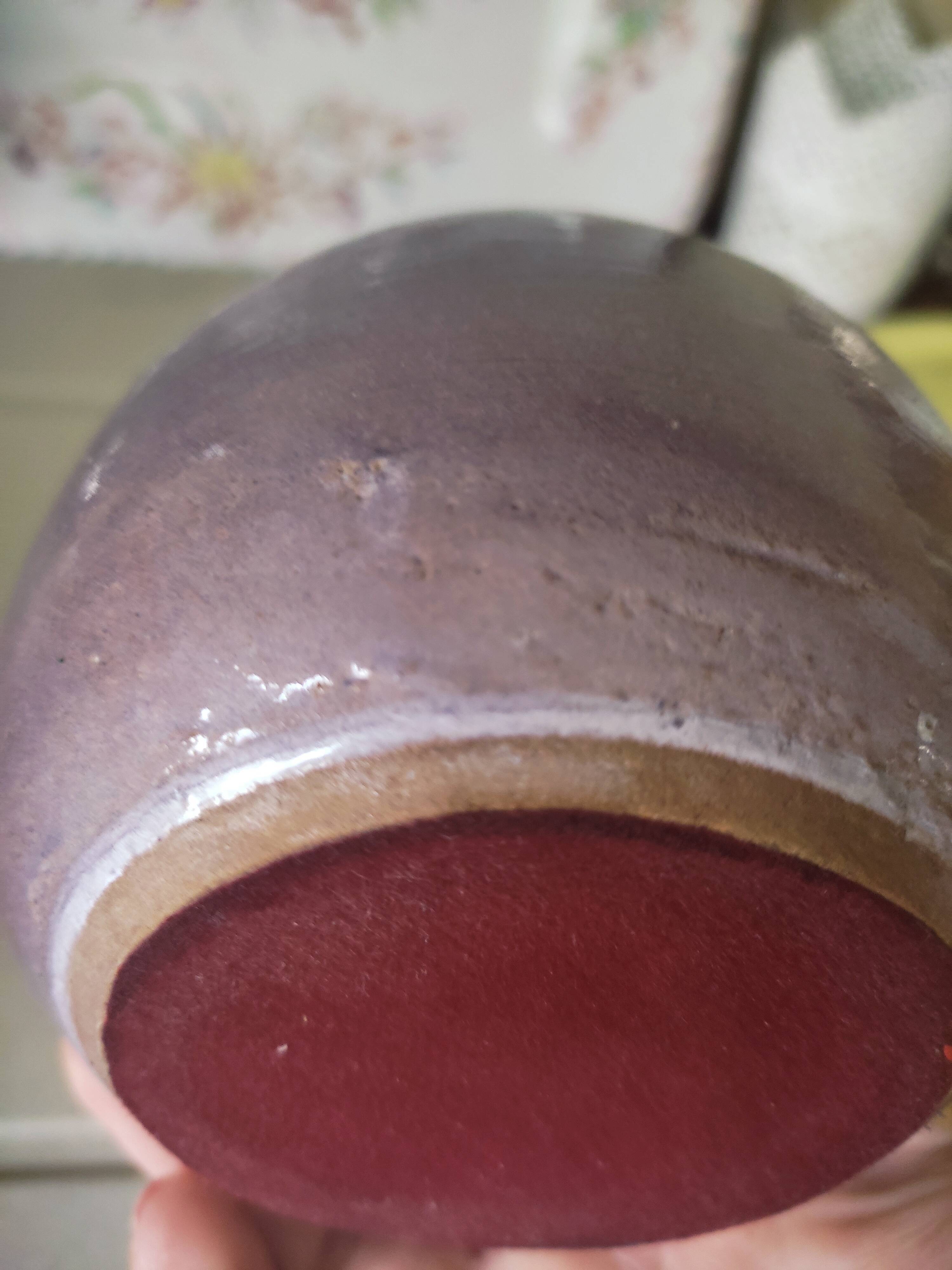 Enamelled stoneware ball vase