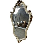Vintage white and gold baroque mirror / wall mirror