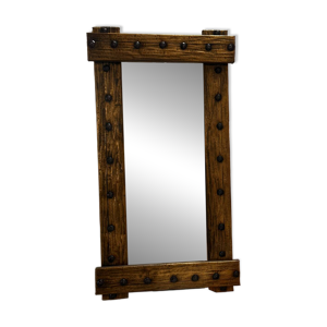 Miroir brutaliste à - cadre laiton