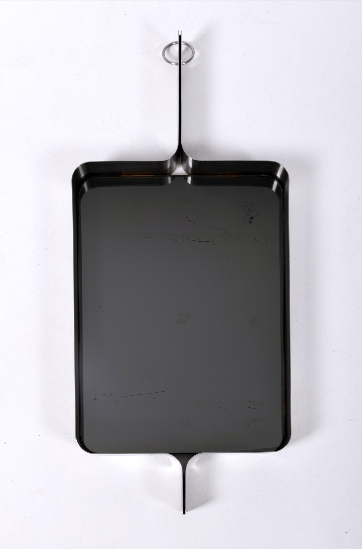 Brushed steel mirror Xavier Feal, 1970s