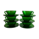 6 cups & vereco green saucers