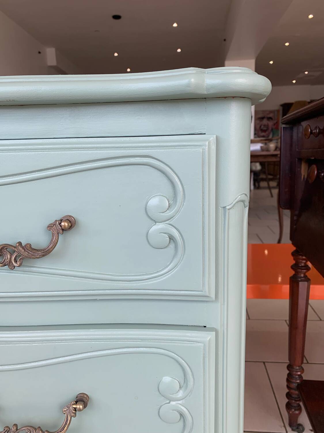 Commode style louis XV Verte