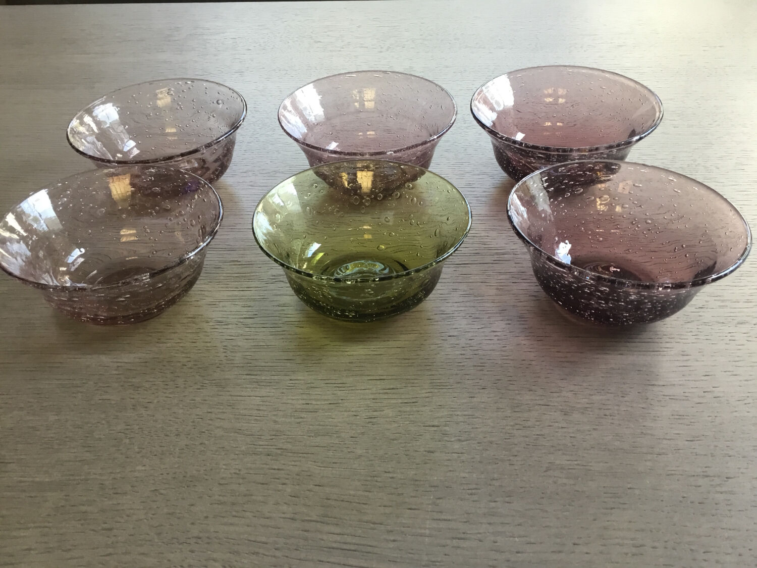 Biot blown glass cups