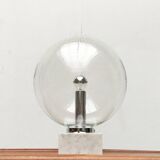 Mid-century glass and marble table lamp 3480 by Erco, 1960s.