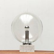 Mid-century glass and marble table lamp 3480 by Erco, 1960s.