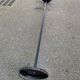 Vintage black halogen floor lamp with dome shade