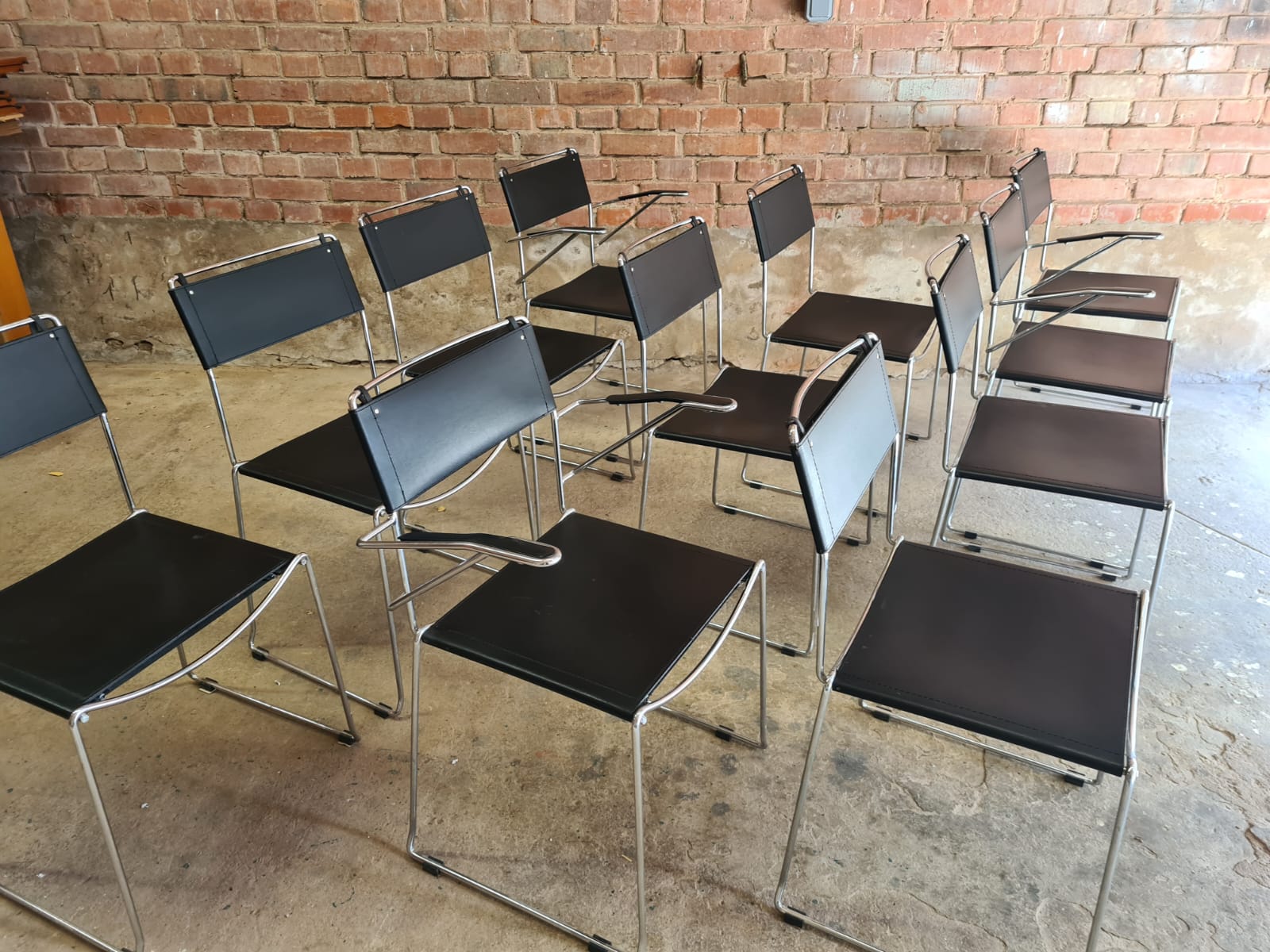 Set of 8 vintage design chairs by Giandomenico Belotti for Alias