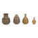 Small Mid-Century Scandinavian Modern Collectible Brown Stoneware Vase by Gunnar Borg, Set of 4
