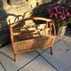 Magazine holder in rattan and braided wicker / vintage 60s-70s