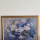 Large hydrangea painting with gilded wooden frame