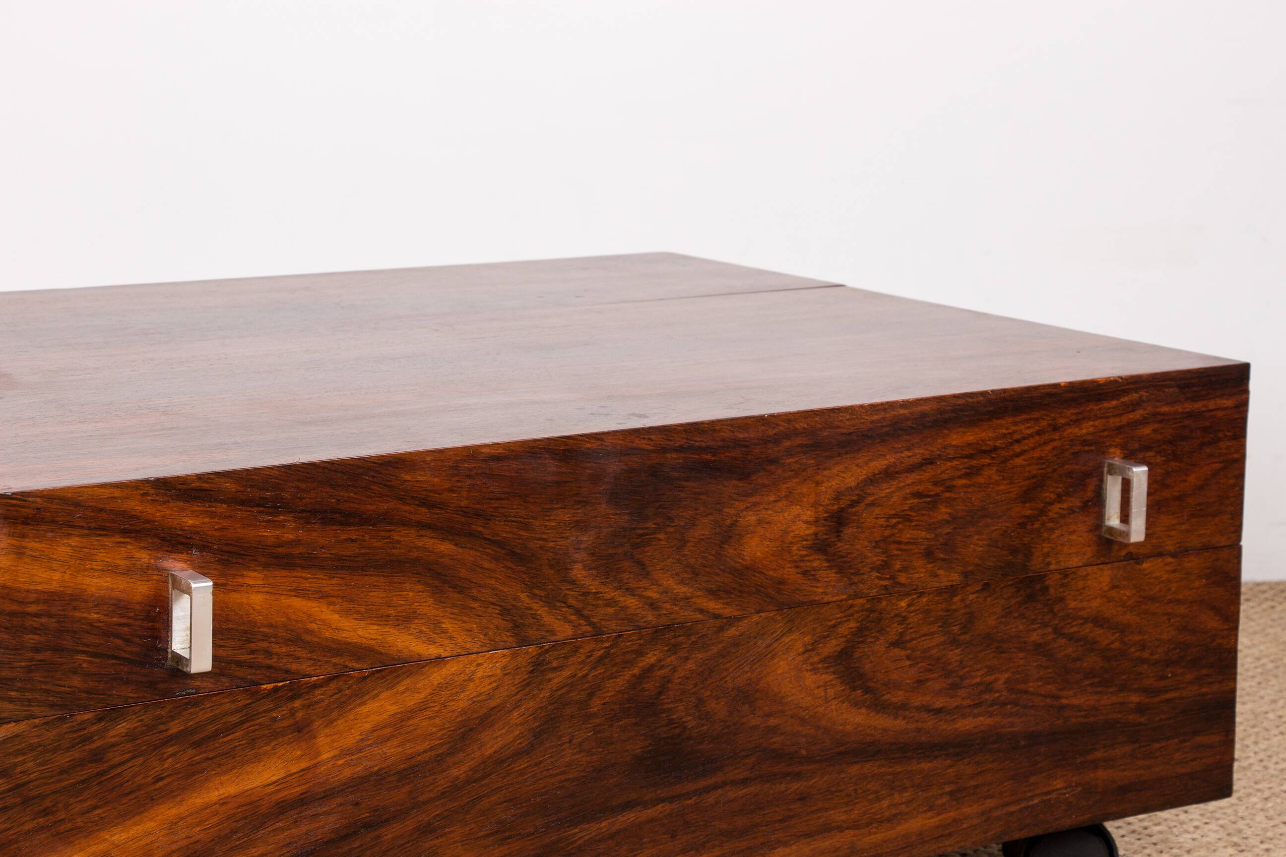 Rolling coffee table on offer, Danish Rosewood 1960.