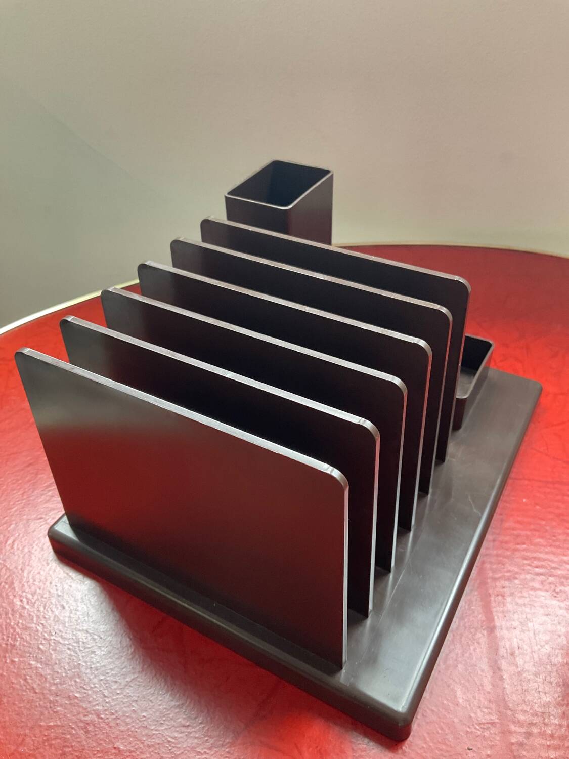Vintage letter rack and pencil pot from the 70s