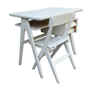 Bureau enfant vintage pieds compas