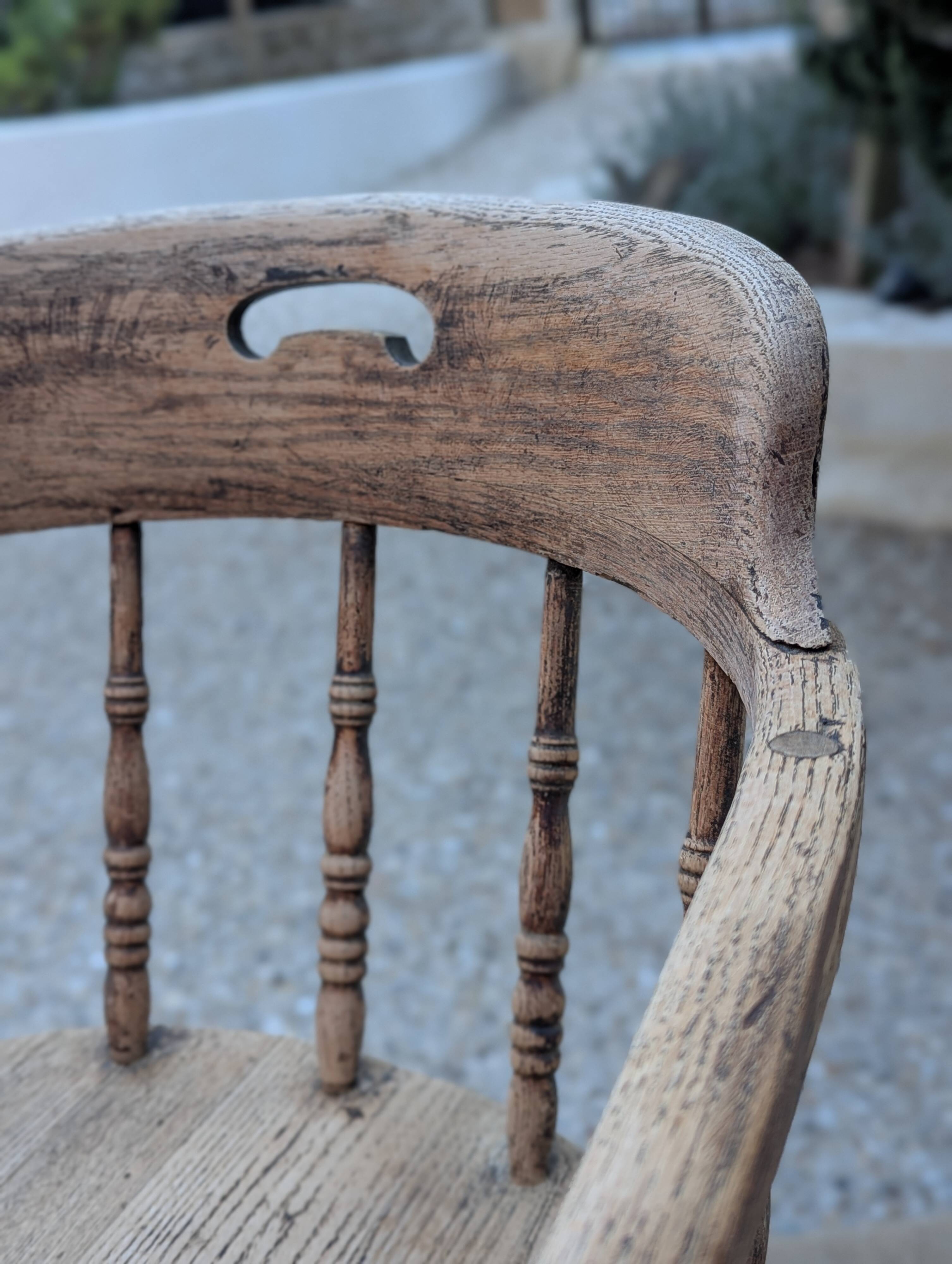 Pair of English captain's armchairs