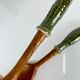 Green ceramic salt and pepper shaker set and salad servers, 1970